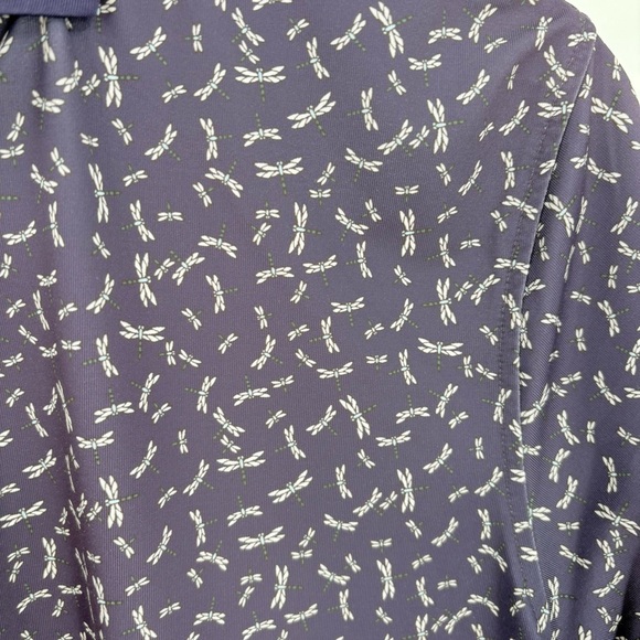 Greyson Men's Navy Patterned Dragonfly Golf Polo Shirt Small - Picture 4 of 7
